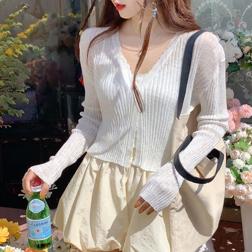 DD288  시스루 웨이브 가디건