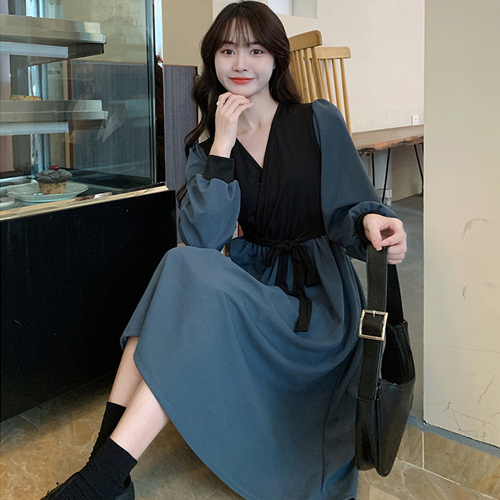 DD340  페미닌 투톤 원피스